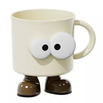 Стакан для полоскания рта Мультяшный дизайн Небьющийся Держатель для зубных щеток Эргономичная ручка Безопасный для мытья в посудомоечной машине Кружка для воды A