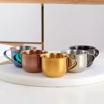 Стакан для сока с ручкой, переносная кружка для кофе, для использования на открытом воздухе серебряный