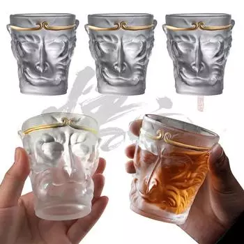 Стакан для виски Black Myth Wukong Monkey King, матовые прозрачные стаканы, стаканы, стеклянная посуда для коктейлей, джина, волдыря, бренди 110ml