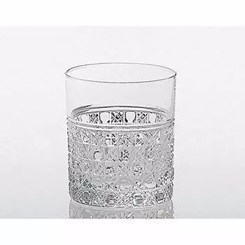 Стакан для виски Kagami Crystal Double Whisky, прозрачный, 100 куб. см, Edo Kiriko, восьмиугольный, с гербом T483-1