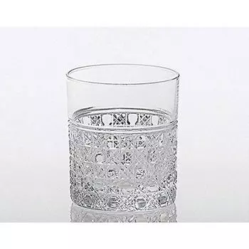 Стакан для виски Kagami Crystal Double Whisky, прозрачный, 100 куб. см, Edo Kiriko, восьмиугольный, с гербом T483-1 чистый