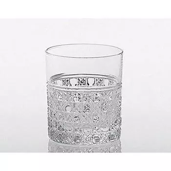Стакан для виски Kagami Crystal Double Whisky, прозрачный, 100 куб. см, Edo Kiriko, восьмиугольный, с гербом T483-1 чистый