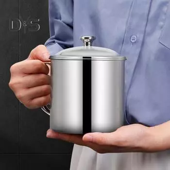 Стакан для воды из нержавеющей стали с ручкой-крышкой, кружка для горячих и холодных напитков для кемпинга, пикника, барбекю, устойчивый к коррозии, легкоочищаемый, одностенный, воздушный, пивной стакан 8 cm