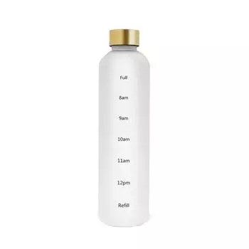 Стакан для воды на открытом воздухе, спортивная бутылка для воды, матовый пластиковый стакан для космоса со шкалой времени, 1000 мл, большой емкости