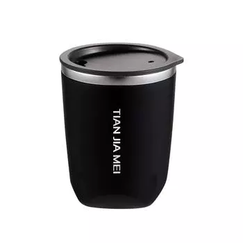 Стакан для воды с крышкой на 10 унций, стакан для воды из нержавеющей стали с вакуумной изоляцией, подходит для использования дома, на кухне и на открытом воздухе, идеально подходит для холодных и горячих напитков One Size чёрный