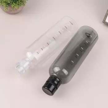 Стакан для воды Спортивная бутылка для воды со шкалой времени Пара пластиковых портативных контейнеров для воды Анти-падение Бутылка для воды для улицы 750ml прозрачный