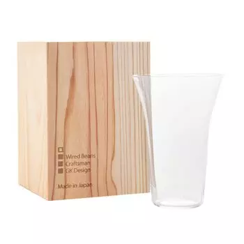 Стакан для зерен Wired Beans 240, стакан из легкого дутого стекла, 360 мл, кедровая коробка (Проволочные бобы) (прозрачный)