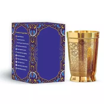 Стакан из чистой латуни для питья, подачи воды, для йоги и аюрведы, 1 штука