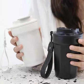 Стакан из нержавеющей стали 450 мл с двойными стенками, вакуумной изоляцией, дорожная кружка для кофе с герметичной крышкой, многоразовая термокружка для цифрового дисплея в автомобиле красный