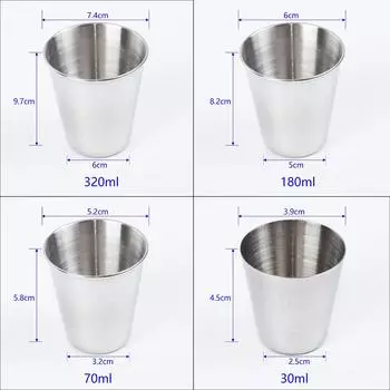 Стакан из нержавеющей стали для пива, колы, кофе, колы, молока 30/70/180/320 мл 30ml