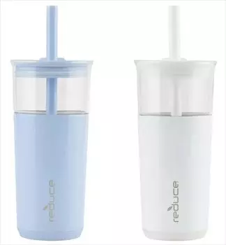 Стакан из нержавеющей стали с вакуумной изоляцией, уменьшенного размера, Aspen Glass, 591 мл x 2, набор, светло-голубой/белый