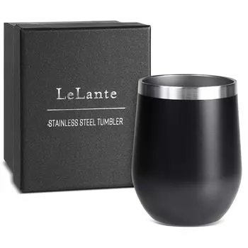 Стакан LeLante из нержавеющей стали с вакуумной изоляцией, стильный подарок на день рождения, подарок отцу, алкоголь, виски, товары для отца, для мужчин (черный)