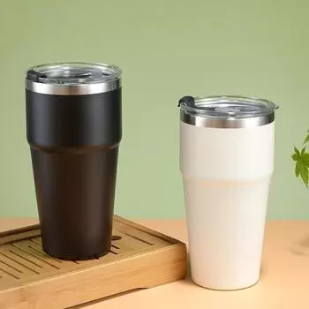 Стакан на 20 унций с уплотнительной крышкой, большая емкость, нержавеющая сталь, кружка для холодных и горячих напитков, кофе, бутылка с вакуумной изоляцией, автомобильная чашка для воды жёлтый