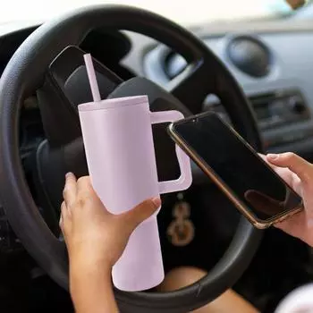 Стакан на 40 унций, герметичная вакуумная чашка, изолированная дорожная кружка большой емкости с эргономичной ручкой для дома и улицы