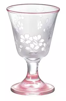 Стакан Otsuka Glass Sakura no Mai для холодного сакэ с подставкой 13S455 58H90 мм