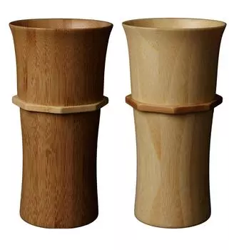 Стакан RIVERET L 250 мл, набор из бамбука, можно мыть в посудомоечной машине, белый/коричневый RV-104LWLB