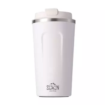 Стакан с вакуумной крышкой из нержавеющей стали с двойным прямым прямым напором для питья кофе для студентов, изолированный, 510 мл, сталь, тепло/холод, структура, питье, кофе, стиль,