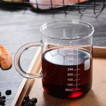 Стакан Science of Coffee Glass Легко читаемые метрические измерения для домашнего офиса Простой в использовании Прочный подарок для дома