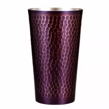 Стакан Shinko Metal Tumbler Purple Finish Medium 350 мл, кованый стакан из чистой меди Purple Finish S-502P
