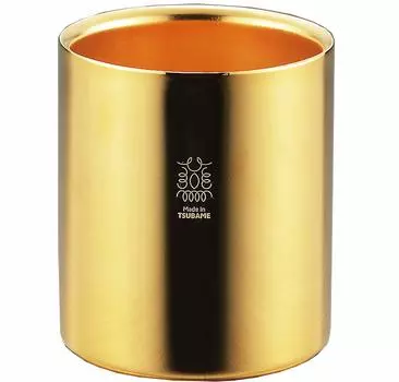 Стакан Тамахаши, золото (24-каратное позолоченное покрытие) 250 мл 18-8 Нержавеющая сталь W Структура TM-042