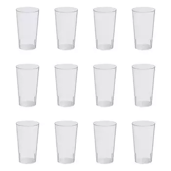 Стакан Thunder Group объемом 280 мл, набор из 12 штук, для коммерческого использования, можно мыть в посудомоечной машине, пластиковый, легкий, стеклянный, 9,5 унций, ударопрочный, с антипригарным покрытием PLTHTB010C-12S