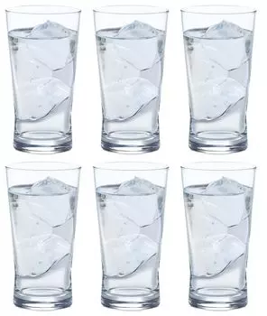 Стакан Toyo Sasaki Glass Fjord 15 унций, 460 мл, набор из 6 шт. Сделано в Японии, можно мыть в посудомоечной машине, ударопрочный, отмечен наградой за хороший дизайн. Стеклянная чашка.