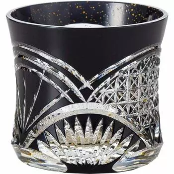 Стакан Toyo Sasaki Glass On the Rocks, черный, 230 мл, Yachiyo Kiriko Yaebashi, сделано в Японии LSB19751SBK-C616