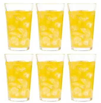 Стакан Toyo Sasaki Glass Pizzicato 12, 360 мл, набор из 6 шт. Сделано в Японии, можно мыть в посудомоечной машине, небьющаяся стеклянная чашка, стакан для кофе, стакан для сока