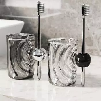 Стаканчик для ополаскивателя полости рта Glacier Прозрачный стаканчик для зубной щетки Парный стаканчик для туалетных принадлежностей Детский стаканчик для чистки зубов Ученический стаканчик для чистки зубов 301-400ml небесно-голубой