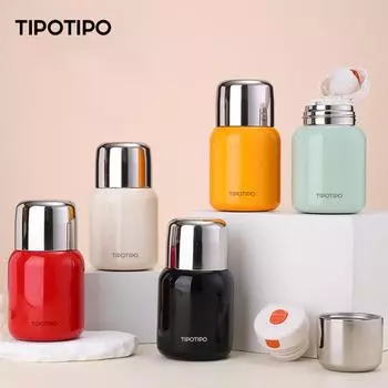 Стаканчик из нержавеющей стали SUS316 с вакуумной изоляцией и герметичной крышкой, женский стаканчик для воды, детский стаканчик для воды, 320 мл 320ml чёрный