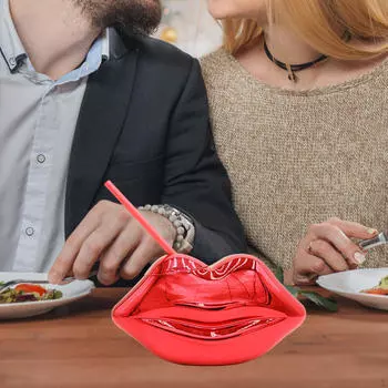 Стаканчик в форме губы, новинка с крышкой и для KTV, дома, офиса, бара, вечеринки красный