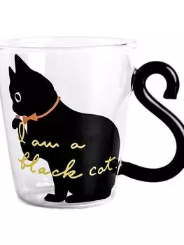 Стаканы для кофе, молока, чая, кружка, термостойкое стекло, стакан для воды, мультяшный, красное вино, пиво, шампанское, креативный милый кот 201-300ml