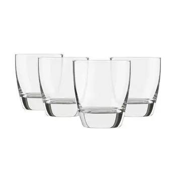 Стаканы для питья 12,5 унций, набор из 4 штук, красивое прозрачное стекло, конструкция, свинец, кадмий, BPA, не содержит, легко очищается one size