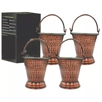 Сталь Медь Кованый Дизайн Античный Темный Тон Ведро, Сервировочная Посуда и Столовая Посуда для Дома, Отеля и Ресторанов, Объем-300 МЛ,