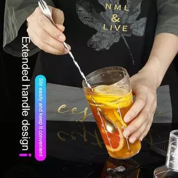 Стальная двуглавая барная ложка с длинной ручкой, мешалки для коктейлей, барменская мешалка для напитков, ложка для льда A