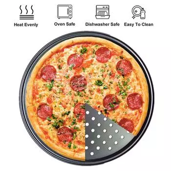 Стальная форма для пиццы 32 см круглая перфорированная форма для выпечки пиццы антипригарная форма для выпечки пиццы для дома ресторана кухни духовки выпечки