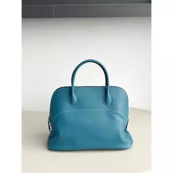 Стальная фурнитура Swift Head Layer Leather 35 Bowling Ball Большая вместимость Handheld Fashion Shell Bag 35x26x15cm коричневый