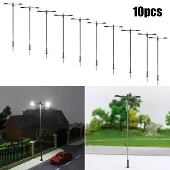 Стальная мачта 10 шт. Модель уличного фонаря Уличный фонарь с двумя головками Белые светодиоды 104 мм