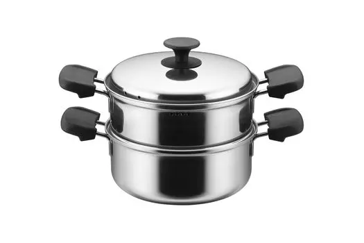 Стальная пароварка Maruyama Content 20 см, совместимая с IH, совместимая с газовой плитой, произведена в Японии, трехслойная, двухступенчатая, CO2-20M