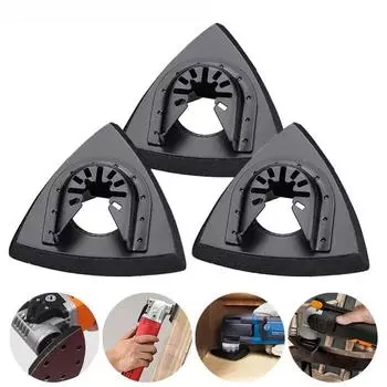 Стальная пластина треугольная шлифовальная подложка с липучкой треугольная наждачная бумага полировка металла 90x90mm