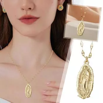 Стальная подвеска «Богоматерь Дева Мария» медальон Подарочные аксессуары Ювелирные изделия Цвет Винтаж Chr Y8M0 Golden-1pcs