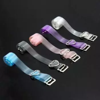 Стальная полоса невидимый бюстгальтер бретелька кнопка регулируемые невидимые прозрачные хрустальные бретели сердце белый