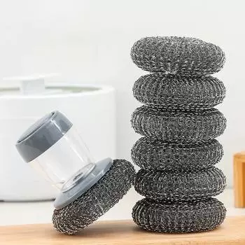 Стальная проволока Полезные вещи для кухни Тряпка для мытья посуды Бытовое использование Тряпка для мытья посуды Щетка для чистки Чистка Полировка Посуда Кастрюли