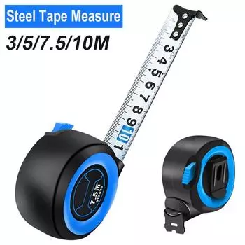 Стальная рулетка 3/5/7,5/10 метров утолщенная самоблокирующаяся прорезиненная линейка инструментов Строительные инструменты Меры измерения CHINA