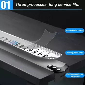 Стальная рулетка 3/5/7,5/10 метров утолщенная самоблокирующаяся прорезиненная линейка деревообрабатывающего инструмента точная и четкая CHINA
