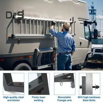 Стальная стойка для лестницы с боковым креплением, устойчивая к коррозии, грузоподъемность 300 фунтов, простая в установке стойка для прицепной лестницы 1 Set