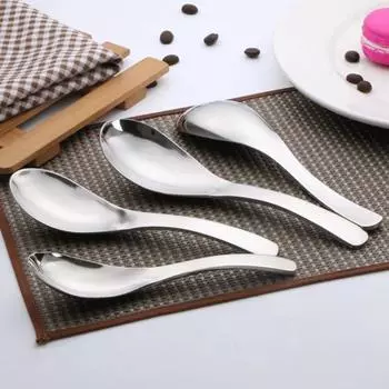 Стальная суповая ложка Высококачественная ручка без заусенцев Прочная нержавеющая столовая ложка Удобная половник Ложка L