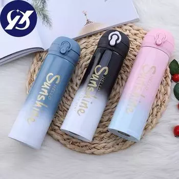 Стальная термокружка, сохраняющая тепло и холод, термос, дорожная бутылка для воды, термос, термокружка 350ML розовый