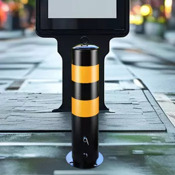 Стальная труба безопасности столбик парковочный барьер 20x4.5 дюймов аксессуары для портов, заводов желтый и