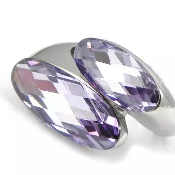 Стальное кольцо Анжела аметист